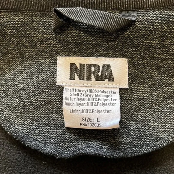NRA Gray Puffer Fleece Jacket w/ Embroidered Logo - Picture 7 of 7